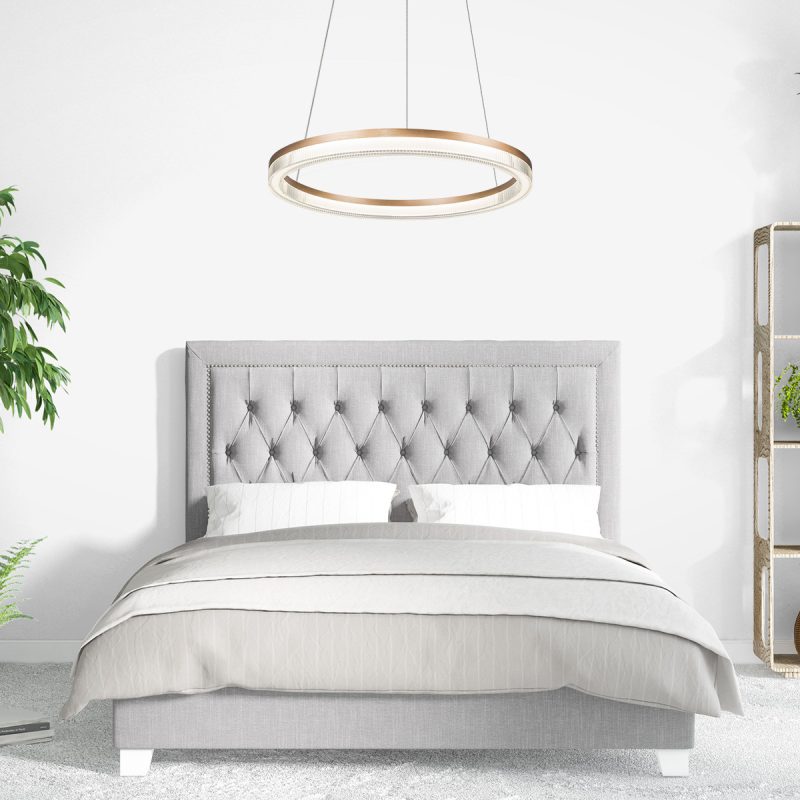Lampă suspendată aurie-transparentă LED CCT, formă triunghi, Midway Cristal Triangle Light Prestige - imagine 4