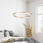 Lampă suspendată aurie-transparentă LED CCT, formă triunghi, Midway Cristal Triangle Light Prestige