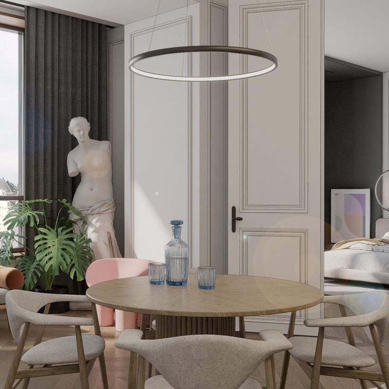 Lampă suspendată Midway Triangle neagră LED 3000K Light Prestige - imagine 3