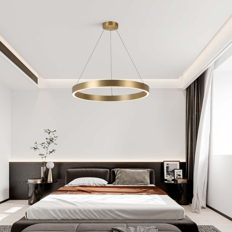 Lampă suspendată Midway Triangle aurie LED 3000K Light Prestige - imagine 3