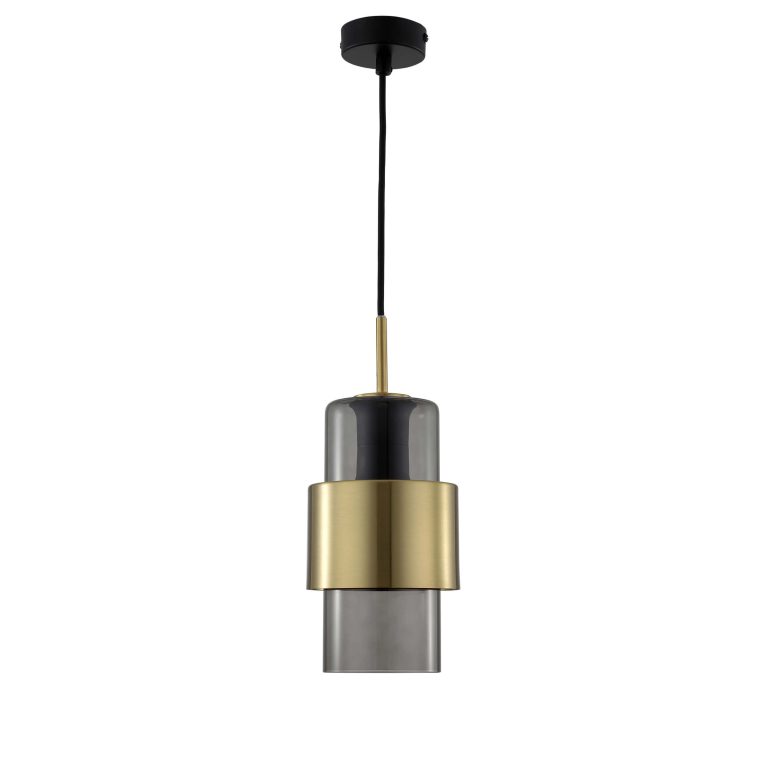 Lampă suspendată fumurie 1xE27