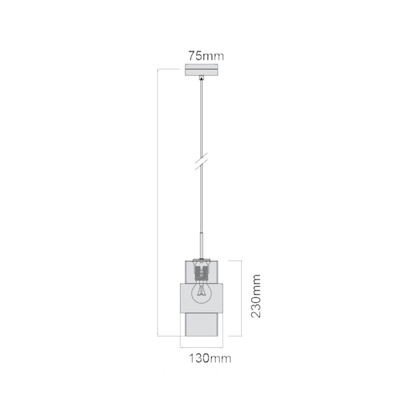 Lampă suspendată fumurie 1xE27, stil modern, Miele Light Prestige