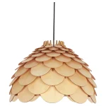Lampă suspendată mică, lemn natural 1xE27, Burgo Light Prestige