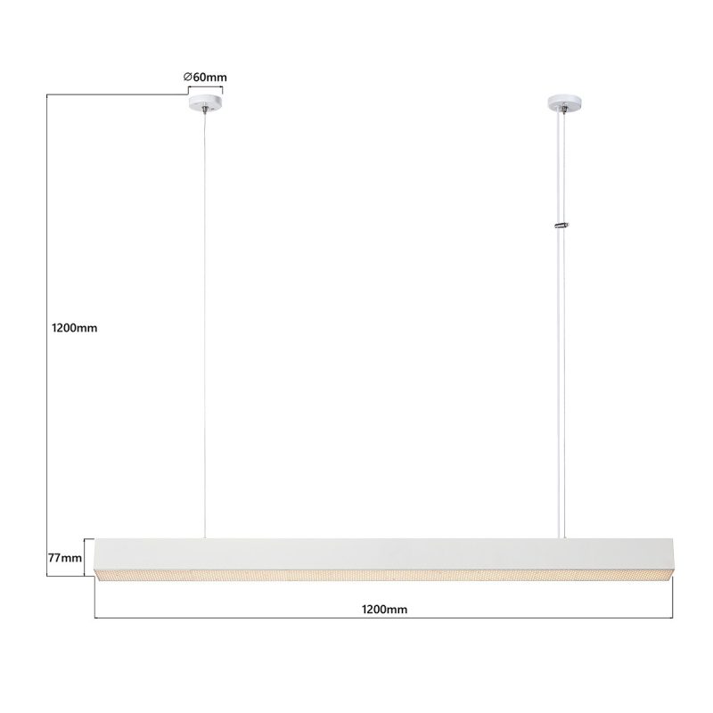 Lampă suspendată L albă, control inteligent Tuya, LED CCT, Mira Light Prestige - imagine 7