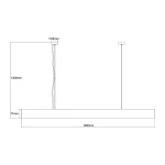 Lampă suspendată L albă, control inteligent Tuya, LED CCT, Mira Light Prestige