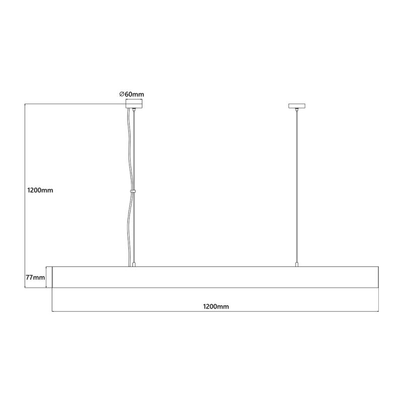 Lampă suspendată L albă, control inteligent Tuya, LED CCT, Mira Light Prestige - imagine 8