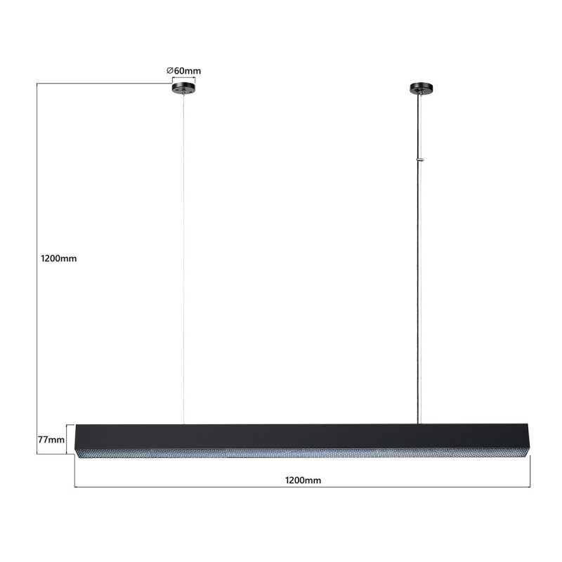 Lampă suspendată L neagră, control inteligent Tuya, LED CCT, Mira Light Prestige - imagine 7