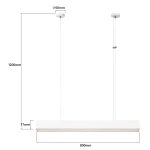 Lampă suspendată M albă, control inteligent Tuya, LED CCT, Mira Light Prestige