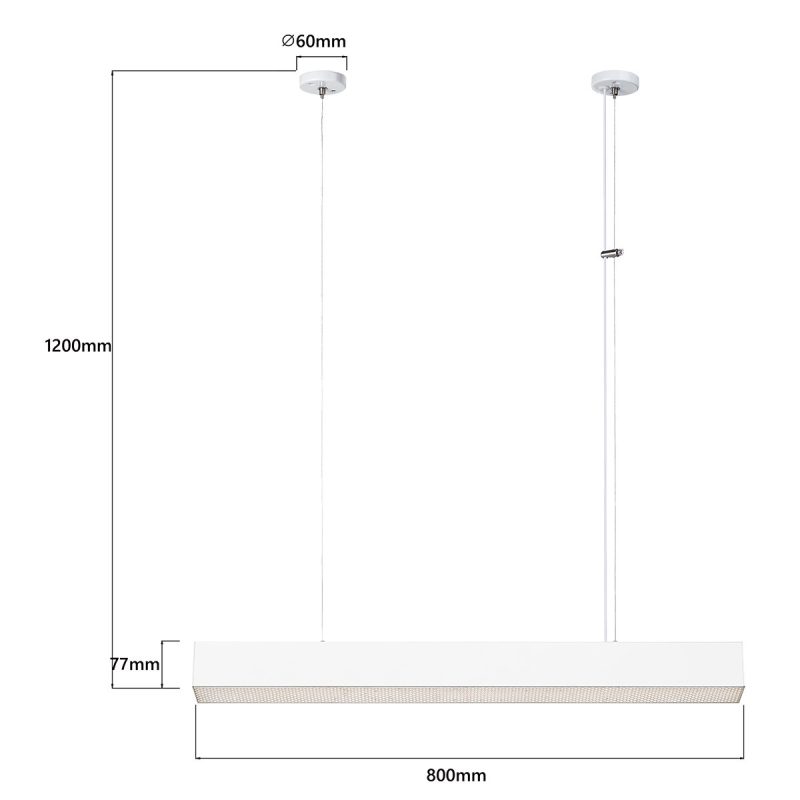 Lampă suspendată M albă, control inteligent Tuya, LED CCT, Mira Light Prestige - imagine 6