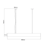 Lampă suspendată M albă, control inteligent Tuya, LED CCT, Mira Light Prestige