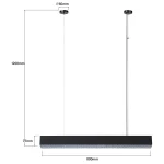 Lampă suspendată M neagră, control inteligent Tuya, LED CCT, Mira Light Prestige