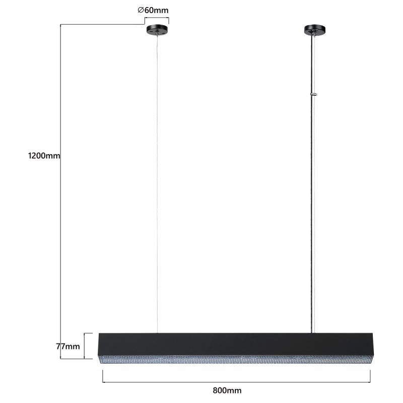Lampă suspendată M neagră, control inteligent Tuya, LED CCT, Mira Light Prestige