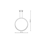 Lampă suspendată albă LED 3000K, model L, Mirror Light Prestige