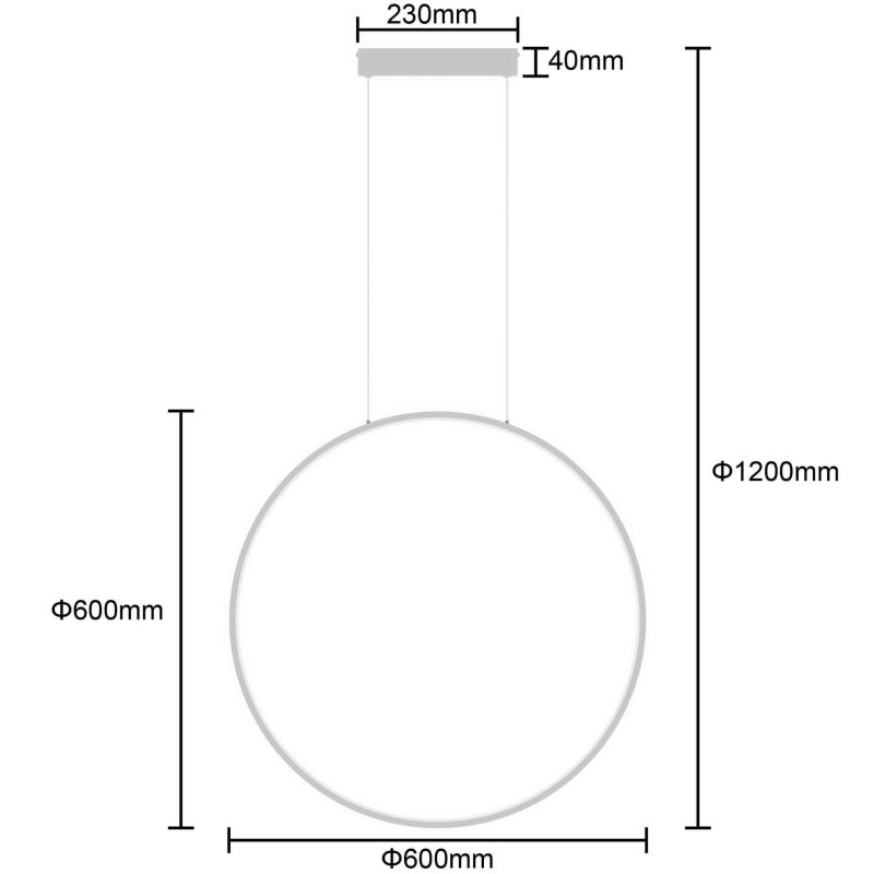 Lampă suspendată albă, IP44, LED CCT, dimensiune S, Mirror Light Prestige - imagine 7