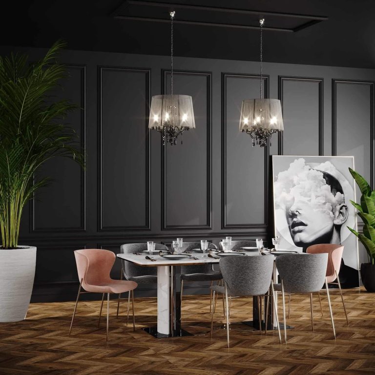 Lampă suspendată Mona neagră 5xE14 Light Prestige