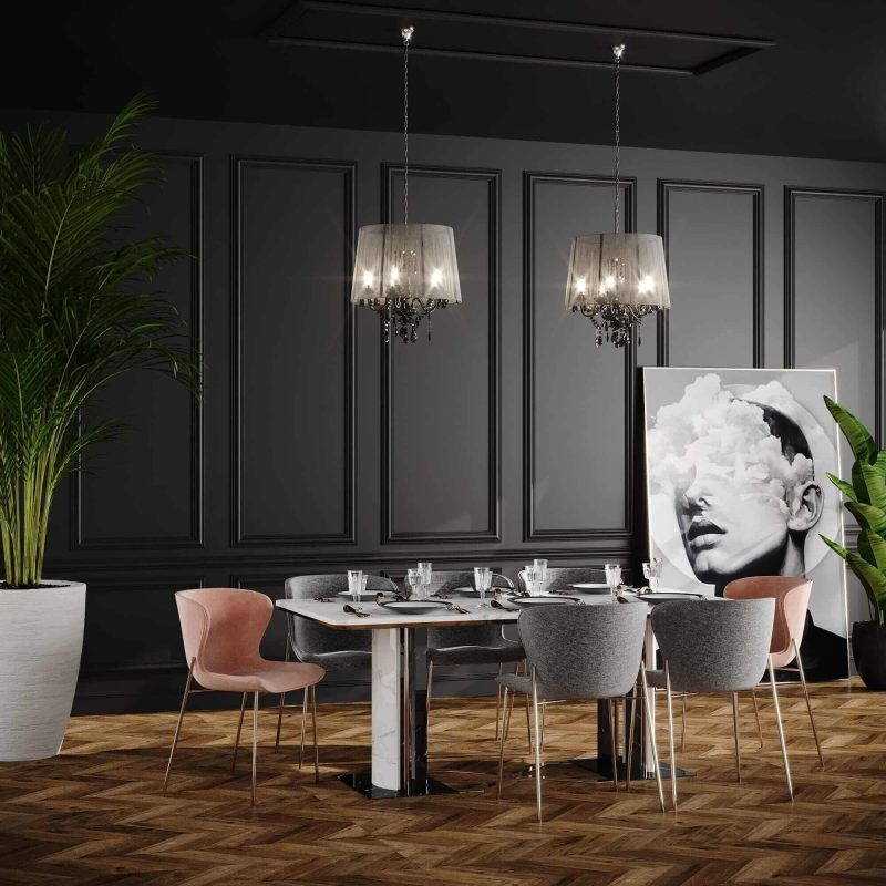 Lampă suspendată Mona neagră 5xE14 Light Prestige - imagine 2