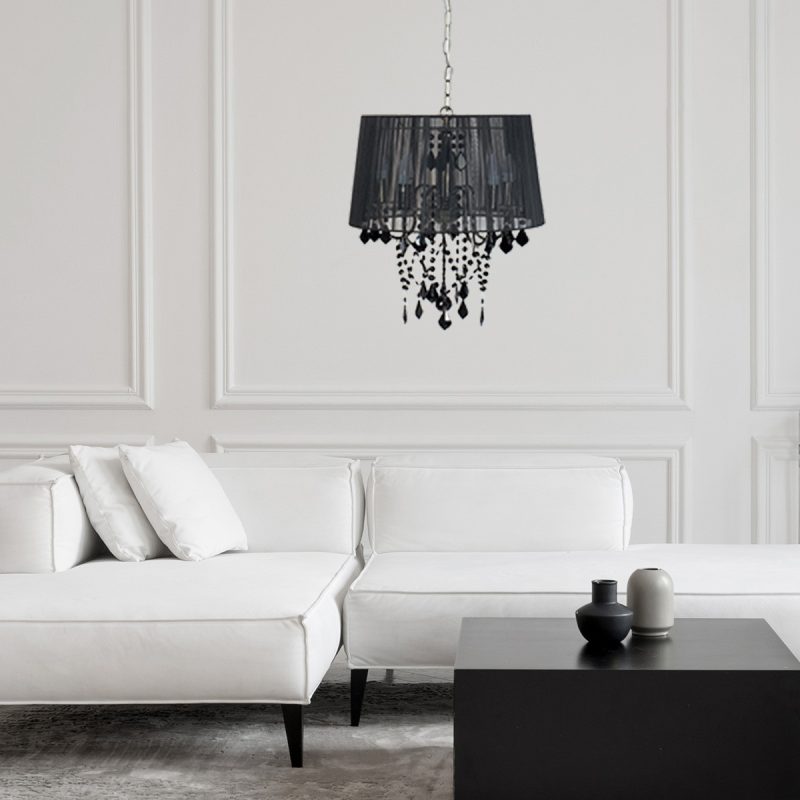 Lampă suspendată Mona neagră 5xE14 Light Prestige - imagine 3