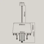 Lampă suspendată Mona neagră 5xE14 Light Prestige