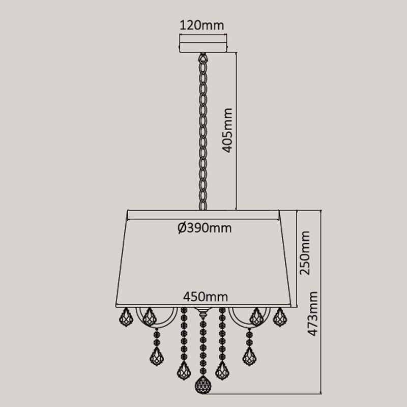 Lampă suspendată Mona neagră 5xE14 Light Prestige - imagine 4