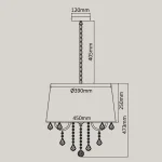 Lampă suspendată Mona argintie 5xE14 Light Prestige