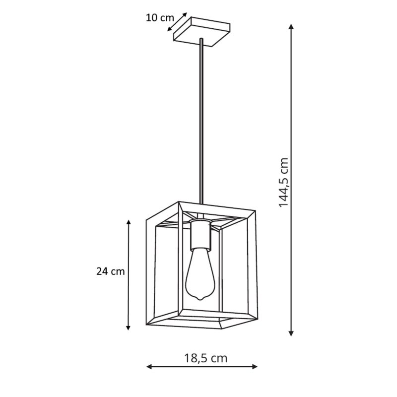 Lampă suspendată Napoli neagră 1xE27 Light Prestige