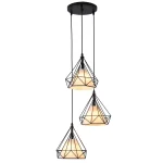 Lampă suspendată neagră 3xE27, stil contemporan, Nola Light Prestige