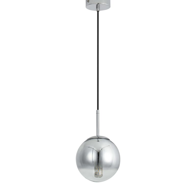 Lampă suspendată crom 1xE14, formă glob, Palla Light Prestige