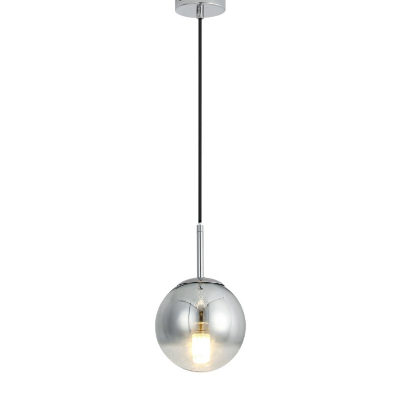 Lampă suspendată crom 1xE14, formă glob, Palla Light Prestige