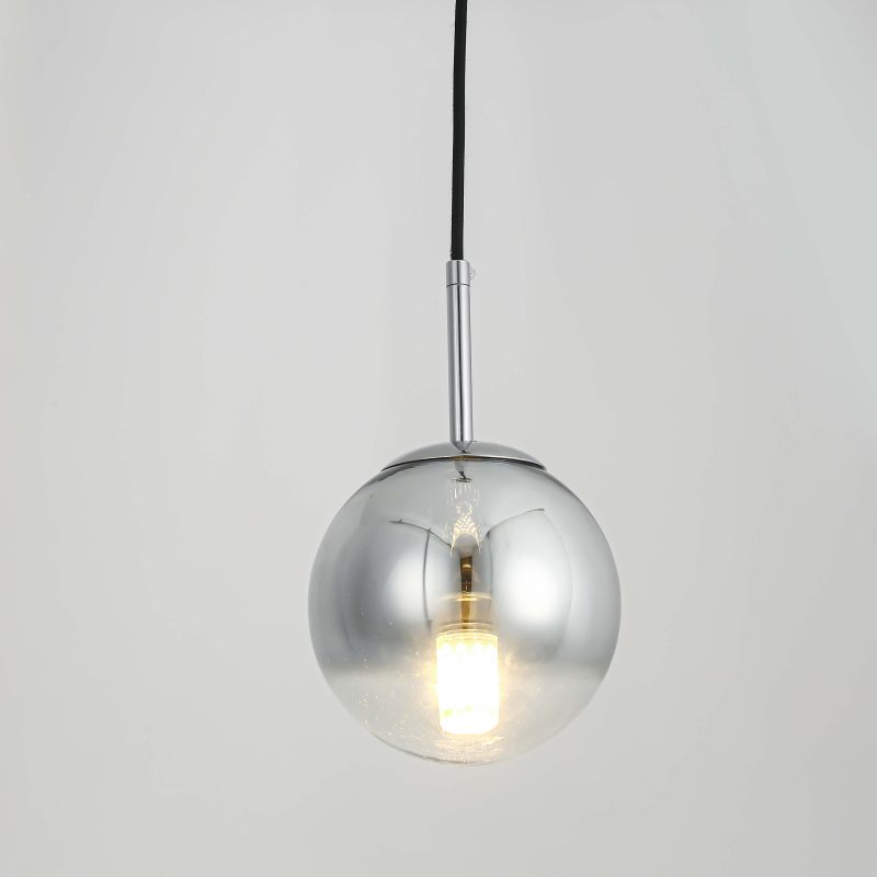 Lampă suspendată crom 1xE14, formă glob, Palla Light Prestige