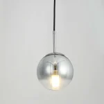 Lampă suspendată crom 1xE14, formă glob, Palla Light Prestige