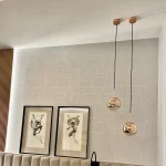 Lampă suspendată aurie 1xE14, formă glob, Palla Light Prestige