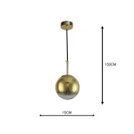 Lampă suspendată aurie 1xE14, formă glob, Palla Light Prestige