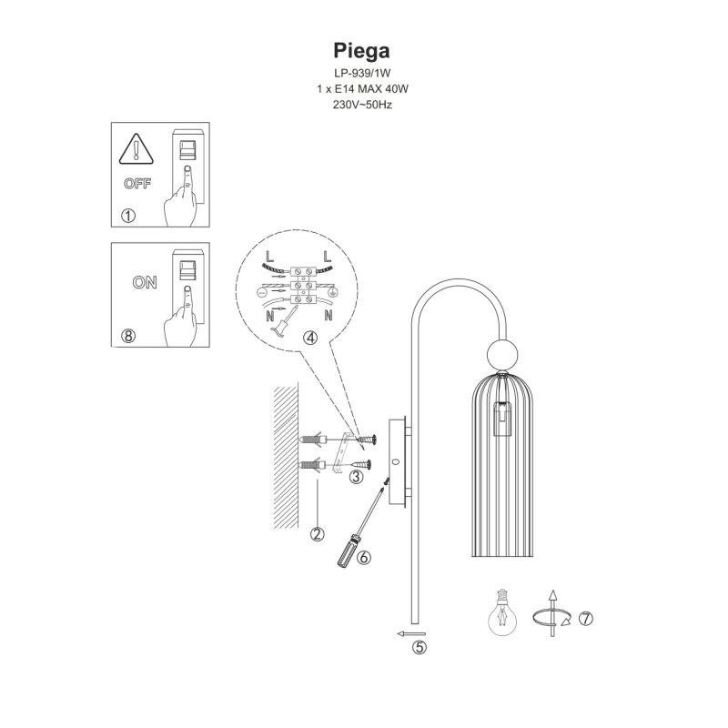 Lampă suspendată chihlimbar 1xE14, design elegant, Piega Light Prestige
