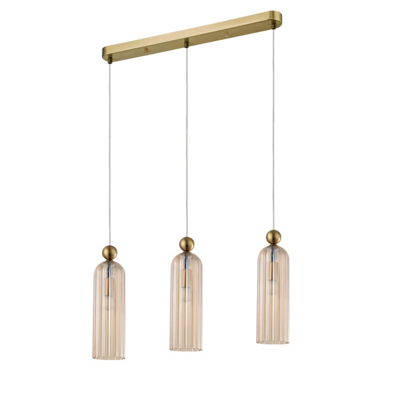 Lampă suspendată chihlimbar 3xE14