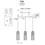 Lampă suspendată albă 3xE14, design elegant, Piega Light Prestige