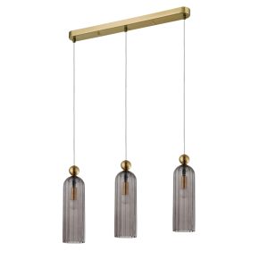 Lampă suspendată fumurie 3xE14