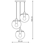 Lampă suspendată neagră 3xE27, iluminat interior, Puerto Light Prestige