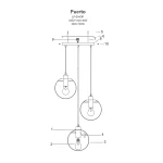 Lampă suspendată neagră 3xE27, iluminat interior, Puerto Light Prestige