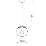 Lampă suspendată Puerto neagră 1xE27 Light Prestige