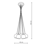 Lampă suspendată grafit 7xE14, stil elegant, Punto Light Prestige