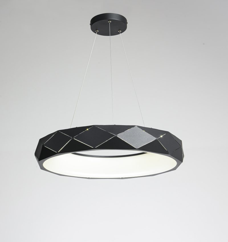 Lampă suspendată neagră LED 4000K, iluminat modern, Reus Light Prestige