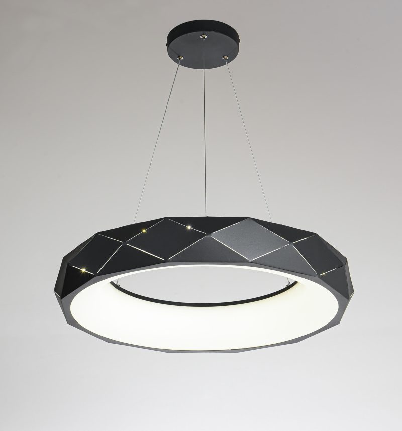 Lampă suspendată neagră LED 4000K, iluminat modern, Reus Light Prestige
