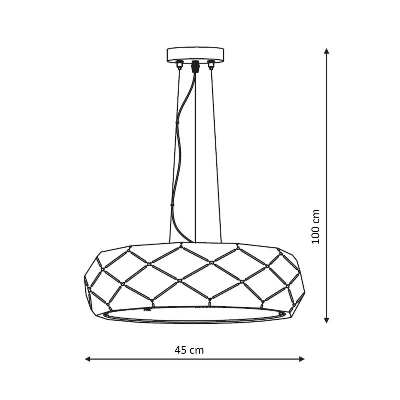 Lampă suspendată roz auriu 3xE27, iluminat decorativ, Reus Light Prestige - imagine 4