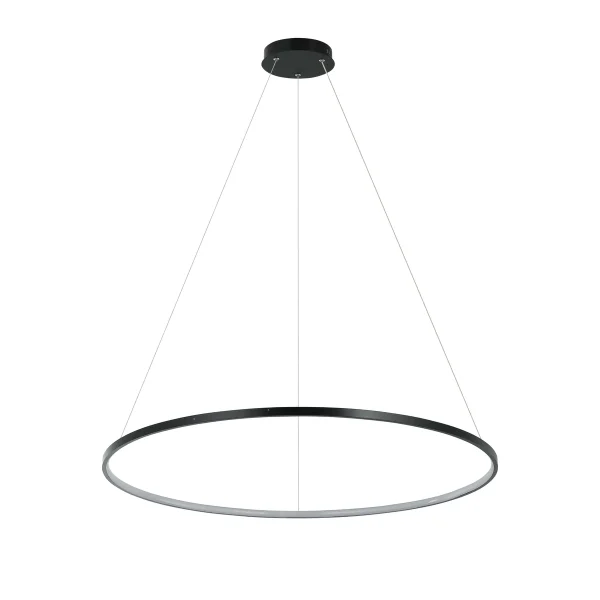 Lampă suspendată 80 cm neagră LED CCT