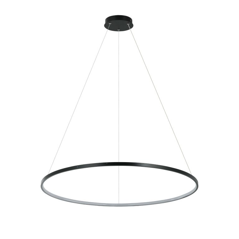 Lampă suspendată 80 cm neagră LED CCT