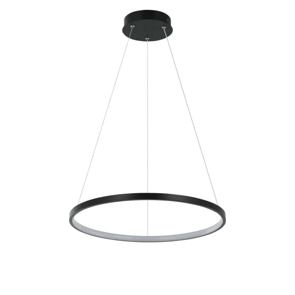 Lampă suspendată 40 cm neagră LED CCT