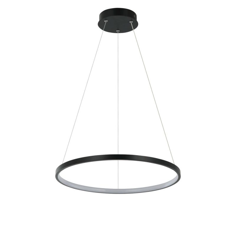 Lampă suspendată 40 cm neagră LED CCT