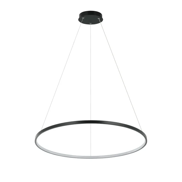 Lampă suspendată 66 cm neagră LED CCT