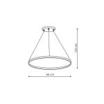 Lampă suspendată 66 cm neagră LED CCT, formă circulară, Ring Light Prestige