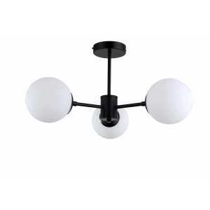 Lampă suspendată neagră 3xE14